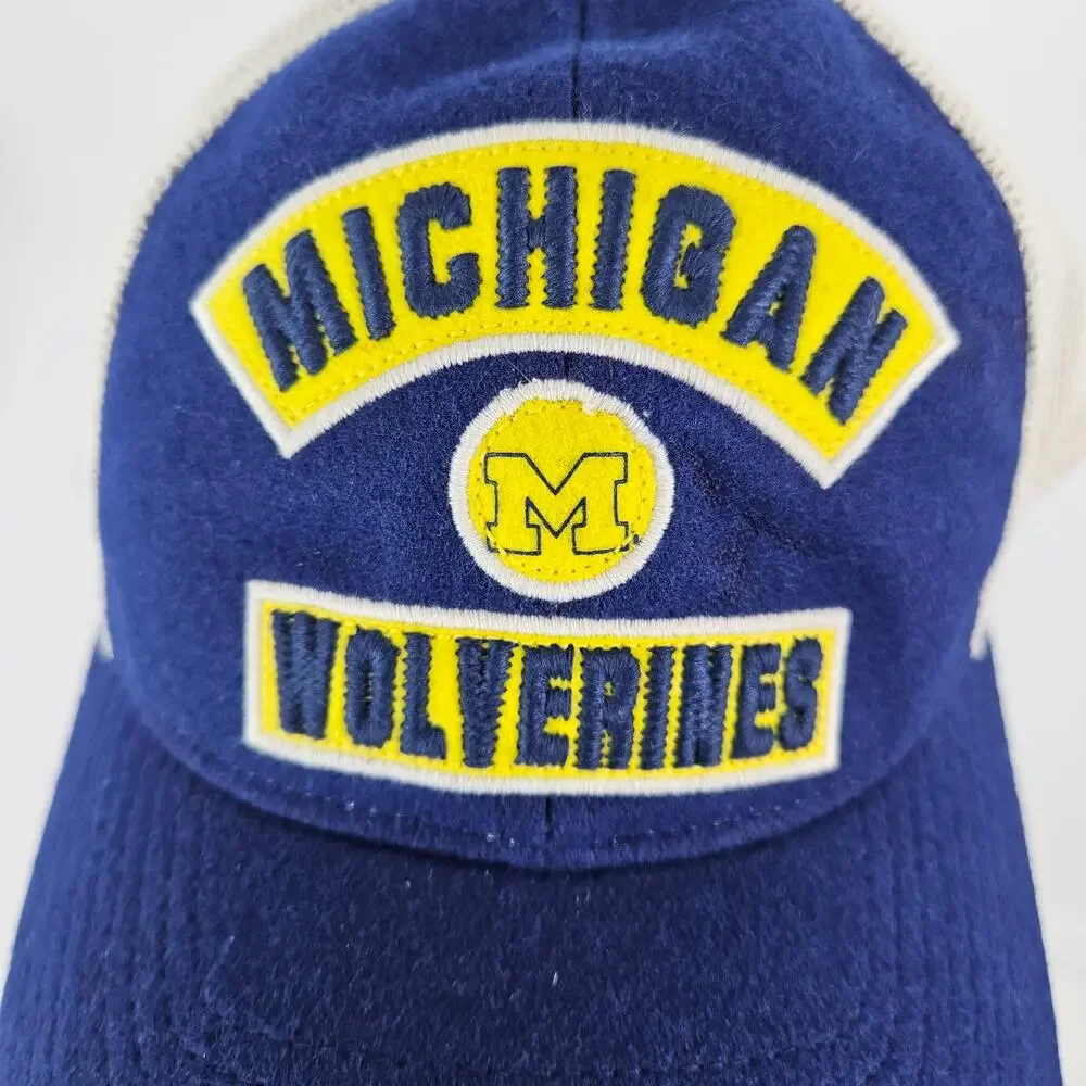 Mitchell & Ness Michigan Wolverines Meshback Fitted Cap Hat‎ | L - XL